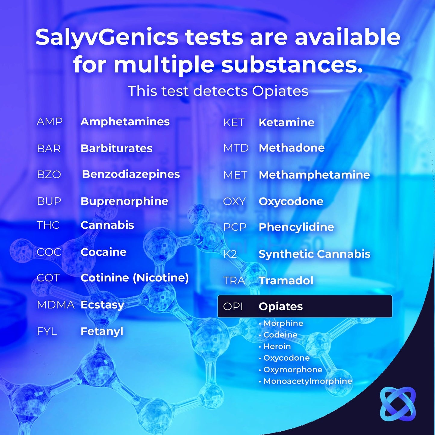 5 Pack, SalyvGenics Opiate Saliva Drug Test. Rapid Test for Opiates (Heroin, Morphine, Codeine, Oxycodone) in Saliva Oral Fluid