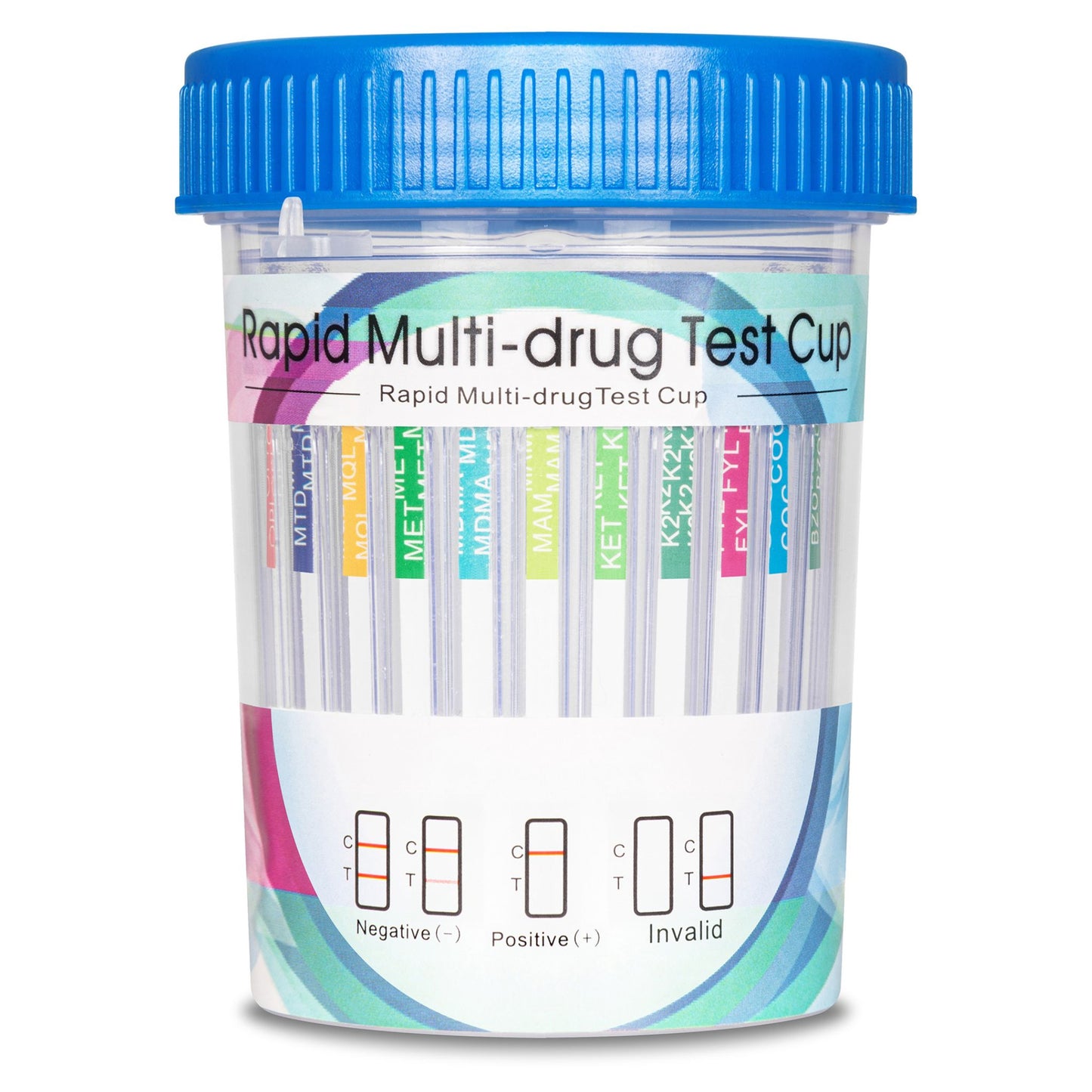 18-Drug Test Cup. Tests for 18 Drugs in Urine. Cocaine Cannabis Opiates Ketamine Ecstasy Benzodiazepines Crystal Meth Fentanyl Oxycodone Tramadol Methadone Amphetamine Synthetic Cannabis Methaqualone Buprenorphine Acetylmorphine Barbiturates PCP