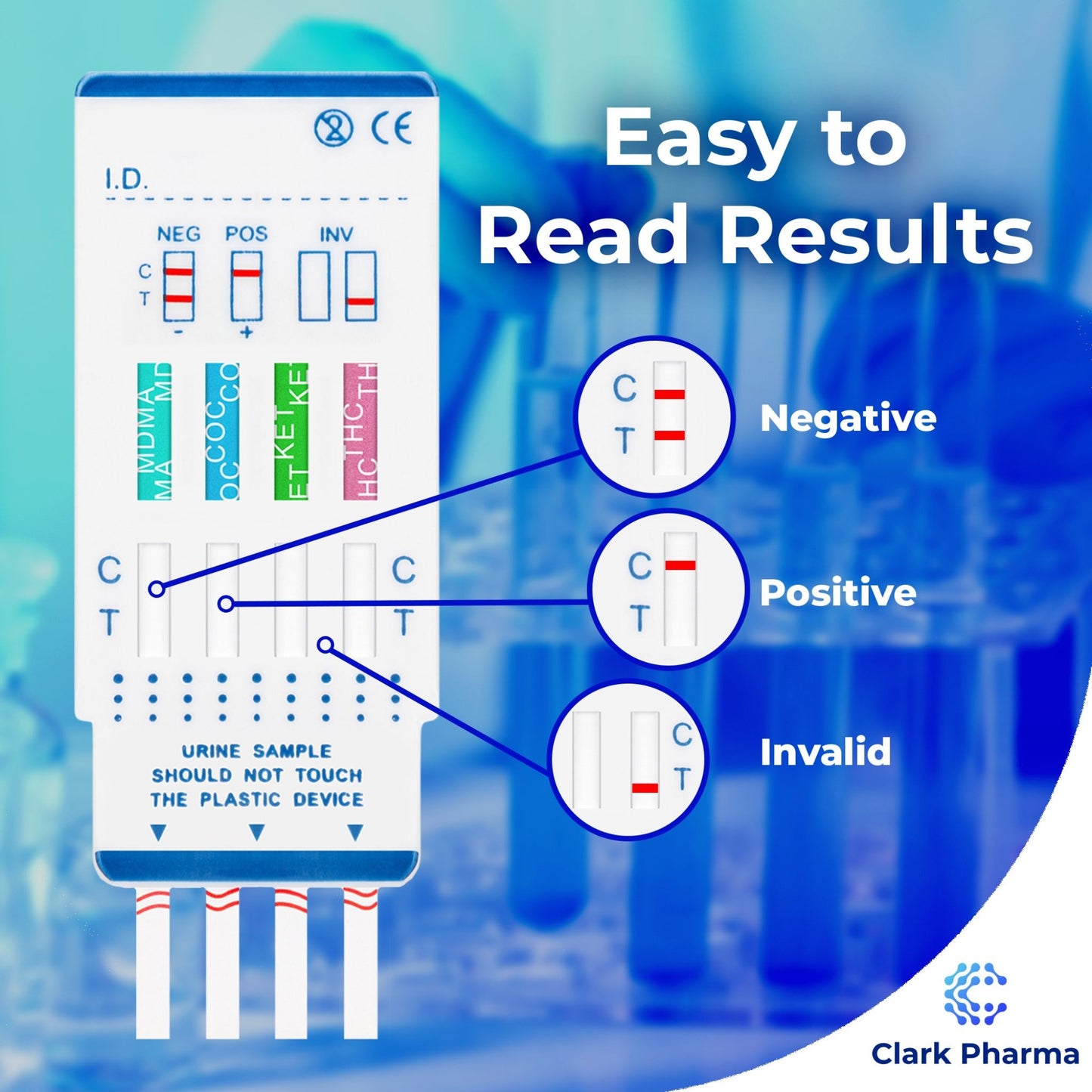 5 Pack, 8 in 1 Drug Test Kit.  Tests Urine for 8 Drugs - Cocaine, Cannabis, Ketamine, Opiates, Amphetamine, Methamphetamine, Benzodiazepines, Ecstasy